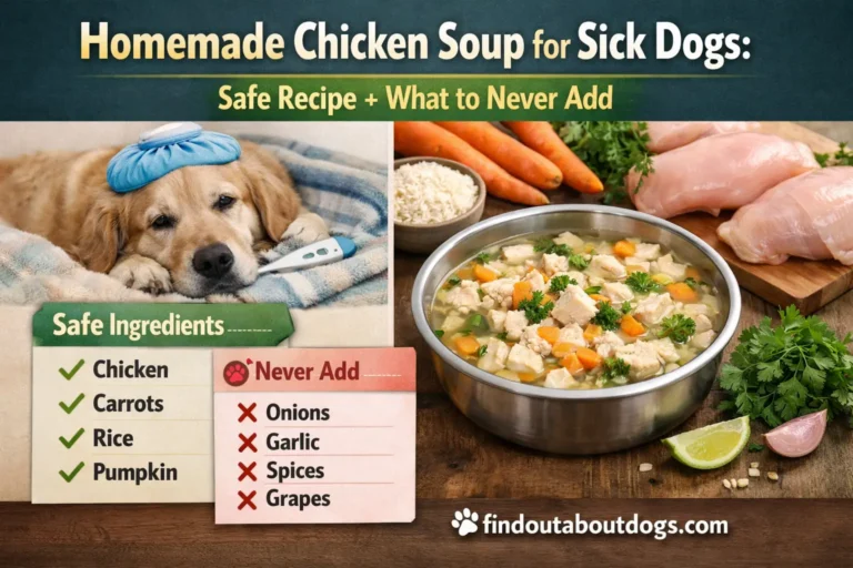 Homemade Chicken Soup for Sick Dogs Safe Recipe + What to Never Add