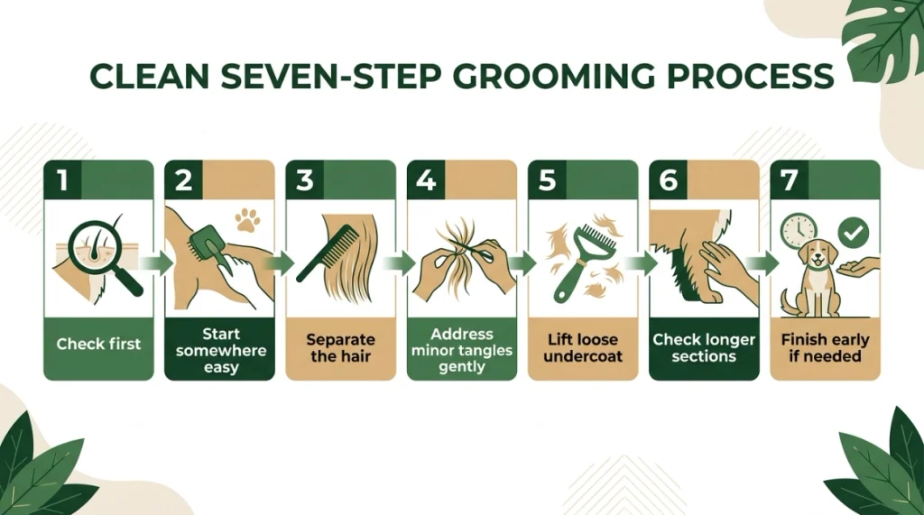 Step-by-step German Shepherd grooming process