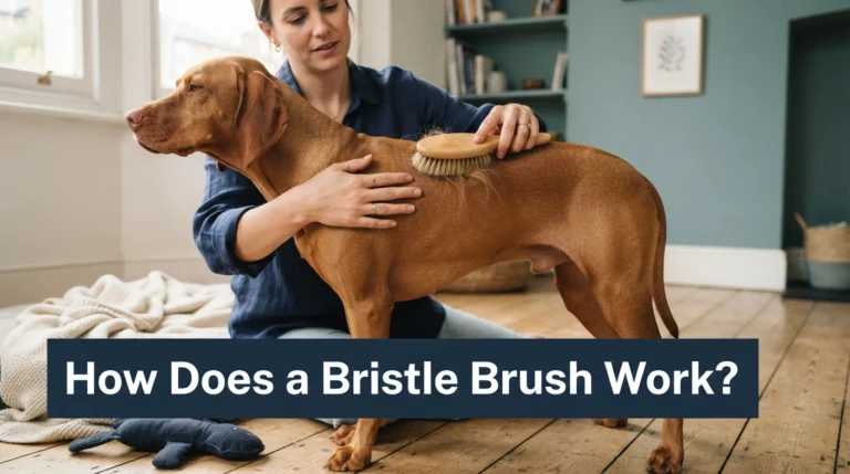 How Does a Bristle Brush Work on a short-coated dog during gentle grooming