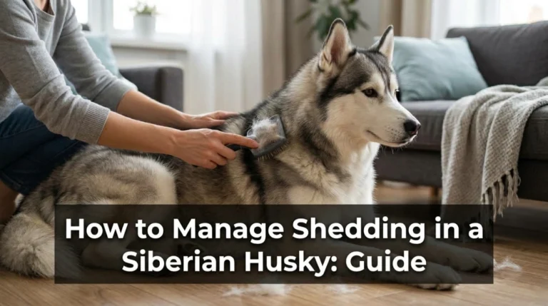 How to manage shedding in a Siberian Husky using gentle brushing for loose undercoat